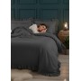 ETEHOMETEX %100 Doğal Pamuk Çift Kişilik Fırfırlı Nevresim Seti 200x220 cm ANTRASİT 8696474232031